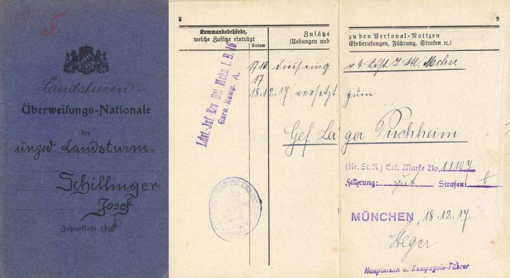 WK I Dokumente Militärpass Mit Eintragung Kriegsgefangenen Lager PuchheimOrden Pr.E.K. I-II - Oorlog 1914-18