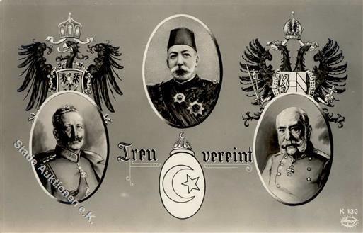 WK I Kaiser Wilhelm I Franz Joseph U. Sultan Mehmed V Foto AK I-II - Guerra 1914-18