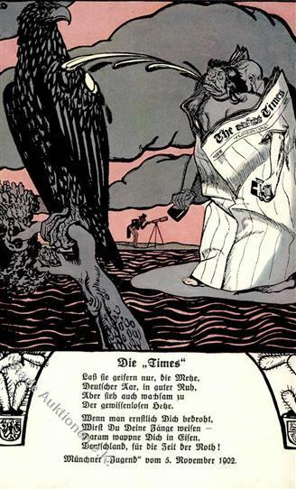 WK I Propaganda - DEUTSCHER AAR - The TIMES Sign. Julius Diez I - Oorlog 1914-18