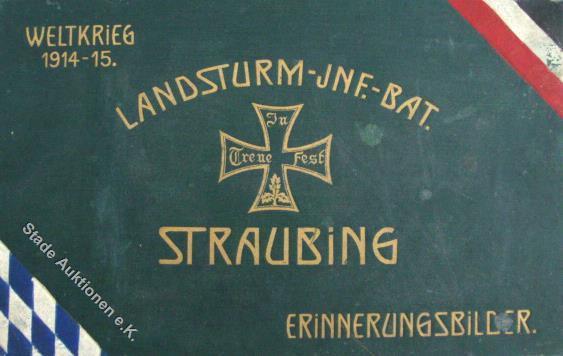 WK I Weltkrieg 1914-15 Landsturm Inf. Bat. Straubing Erinnerungsbilder 8 Bände In Original Holzschatulle I-II (altersbed - Oorlog 1914-18