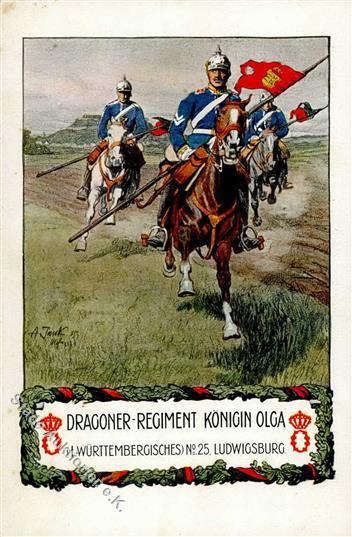 Regiment Dragoner Regiment Olga I. Württembergisches Nr. 25 Ludwigsburg I-II - Regimenten