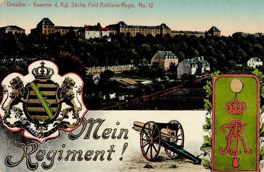 Regiment Nr. 12 Kaserne D. Kgl. Sächs. Feld Artillerie Regts. 1914 I-II - Regimenten