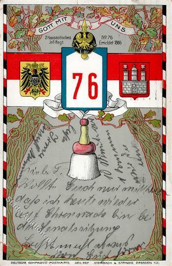 Regiment Nr. 76 2. Hanseatisches Inf. Regt.  1904 II (Eckbug) - Regimientos