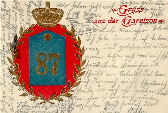 Regiment Nr. 87 Mainz (6500) Präge-Karte 1902 I-II - Regimenten