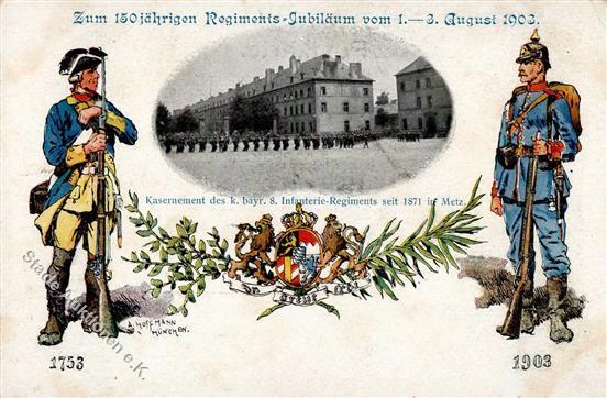 Regiment Sign. Hoffmann, A. Kaserne K.b. 8. Inf. Regt. I-II - Regimenten