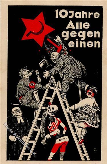 Zwischenkriegszeit 10 Jahre Sowjetrussland 1927 Alle Gegen Einen Künstler-Karte I-II - Andere & Zonder Classificatie