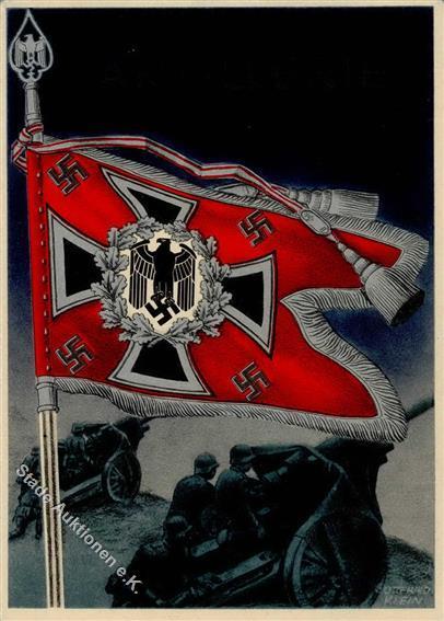 Fahne / Standarte WK II Sig. Klein, G. Artillerie WK II   Künstlerkarte I-II - Oorlog 1939-45