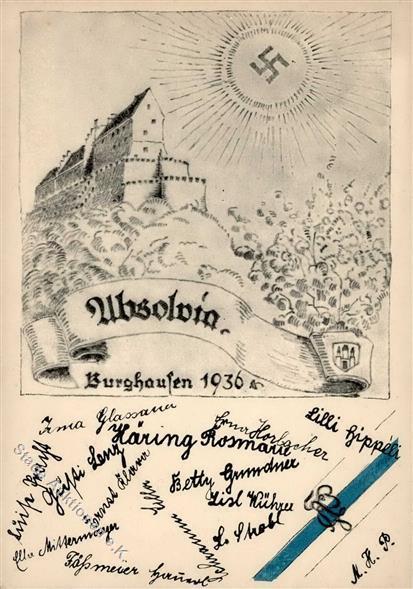 NS-STUDENTIKA WK II - BURGHAUSEN 1936 - Hakenkreuz-Sonne I-II - Oorlog 1939-45