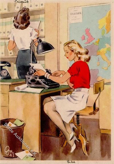 Propaganda WK II Frauen Schaffen Für Euch Nr. 650 STENOTYPISTIN I-II Femmes - Oorlog 1939-45