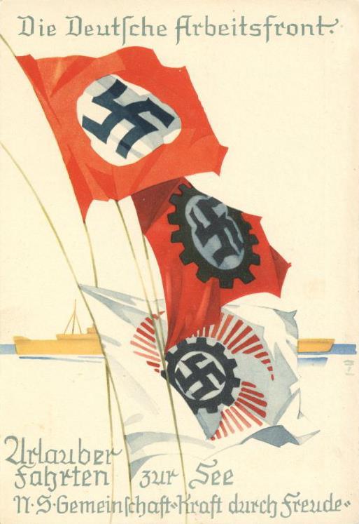 Propaganda WK II Sign. Hohlwein, L. Menükarte Die Deutsche Arbeitsfront Urlauberfahrten Zur See NS Gemeinschaft KdF I-II - Oorlog 1939-45