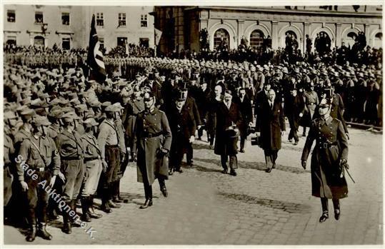 Propaganda WK II Staatsakt In Potsdam Hitler Schreitet Die Front Ab Foto-Karte I-II - Oorlog 1939-45