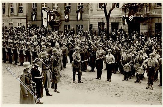 Propaganda WK II Staatsakt In Potsdam Von Hindenburg Schreitet Die Front Ab Foto-Karte I-II - Oorlog 1939-45