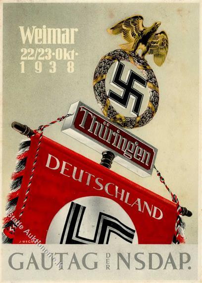 Propaganda WK II Weimar (o-5300) Gautag Der NSDAP 1938 I-II (Stauchung, Fleckig) - Oorlog 1939-45