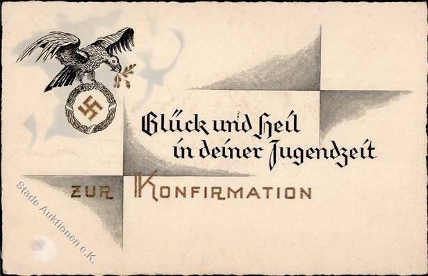 Propaganda WK II WK II Glückwunsch Konfirmation KEINE AK WK II (fleckig) - Oorlog 1939-45