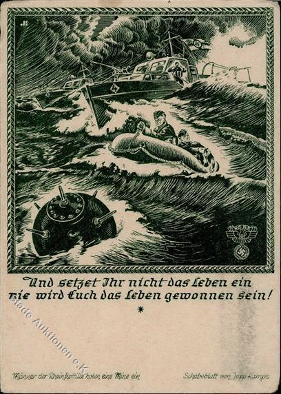 Propaganda WK II WK II Rheinflottille  Künstlerkarte I-II - Oorlog 1939-45