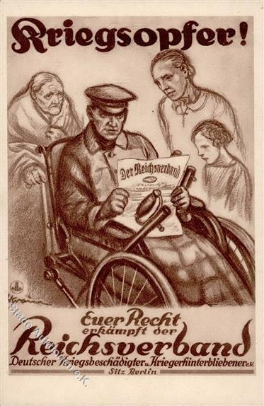WK II Propagandakarte - REICHSVERBAND Deutscher Kriegsbeschädigter Berlin - Sign. Künstlerkarte I - Oorlog 1939-45
