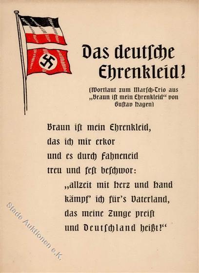 NS-LIEDKARTE WK II - Das Deutsche Ehrenkleid! I-II - Oorlog 1939-45