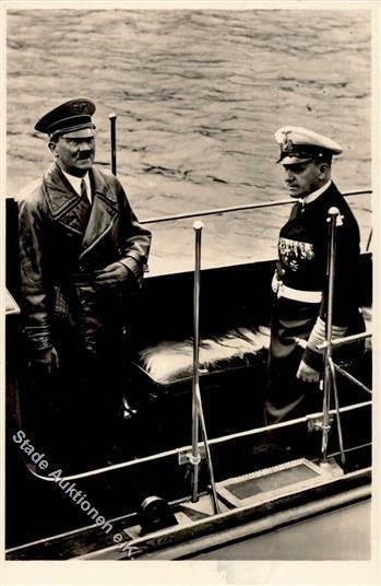 Hitler Großadmiral Raeder WK II Foto AK I-II - Guerre 1939-45