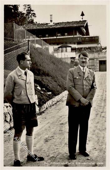 Hitler Rudolf Hess WK II Foto AK I-II - Oorlog 1939-45