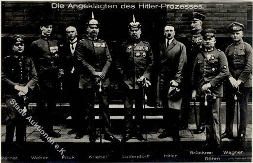 HITLER WK II - HITLER-PUTSCH MÜNCHEN 1923 Seltene Foto-Ak Die Angeklagten Des Hiotler-Prozesses" I" - Oorlog 1939-45