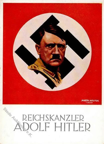 HITLER WK II - Sign. Molitor 1933 - Reichskanzler Adolf Hitler I-II - Oorlog 1939-45