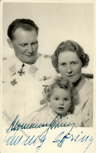 GÖRING WK II - Seltene Foto-Ak Mit Familie Und AUTOGRAMM Hermann GÖRING Und Emmy Göring Und Rücks. Besserungswunsch I-II - Oorlog 1939-45