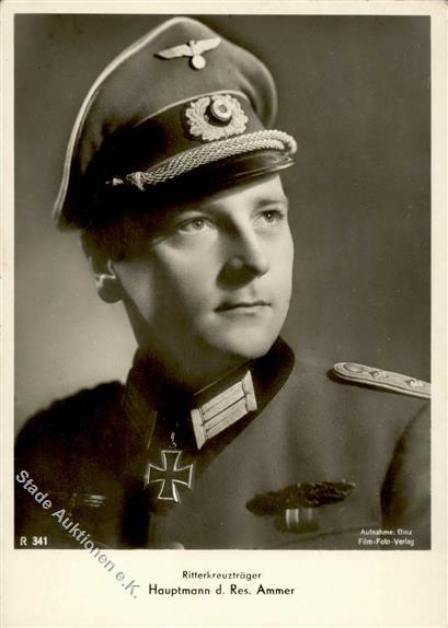 Ritterkreuzträger WK II Ammer Hauptmann Foto AK I-II - Oorlog 1939-45