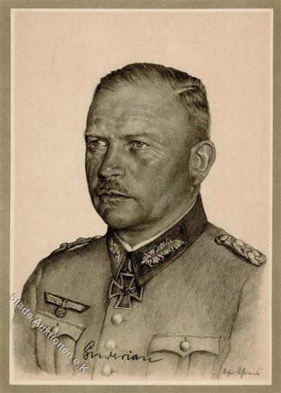 Ritterkreuzträger WK II Guderian Generaloberst Künstlerkarte I-II - Oorlog 1939-45