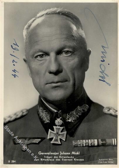Ritterkreuzträger WK II Mickl, Johann Generalmajor Mit Unterschrift Foto-Karte I-II - Oorlog 1939-45