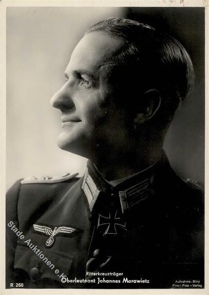 Ritterkreuzträger WK II Morawietz, Johannes Oberleutnant Foto AK I-II - Oorlog 1939-45