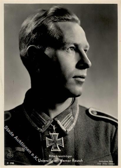 Ritterkreuzträger WK II Rausch, Werner Unteroffizier Foto AK I-II - Oorlog 1939-45