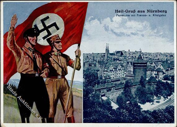 REICHSPARTEITAG NÜRNBERG WK II - SA-SS-Festkarte Heil Gruß Aus Nürnberg" Mit S-o 1935 , Ecken Etwas Bestoßen, I-II" - Guerre 1939-45