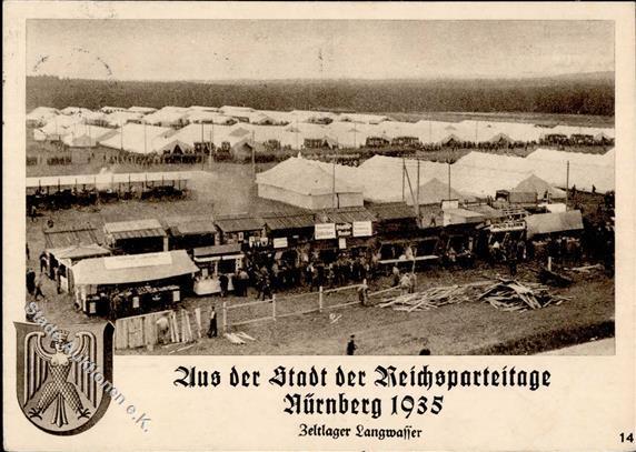 Reichsparteitag WK II Nürnberg (8500) 1935 Zeltlager Langwasser I-II (fleckig) - Guerre 1939-45