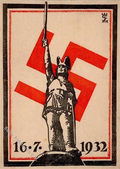 DETMOLD WK II - 1. NSDAP-Treffen Am HERMANNSDENKMAL 1932 - Winziger Einriß! I-II R! - Oorlog 1939-45