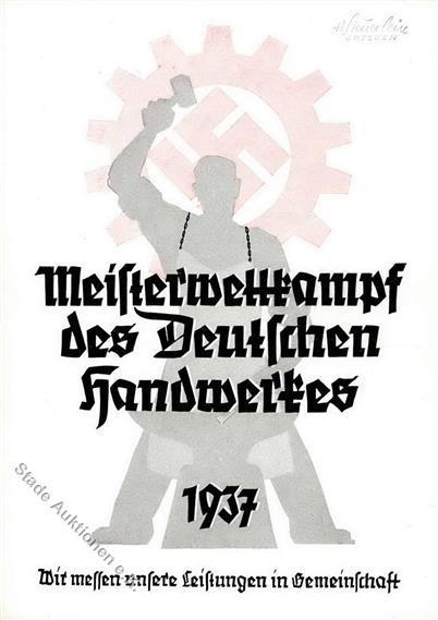 DRESDEN WK II - MEISTERWETTKAMPF D. Deutschen Handwerks 1937 Sign. Künstlerkarte I - Oorlog 1939-45