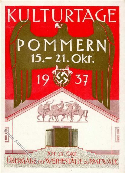 PASEWALK WKK II - KULTURTAGE POMMERN 1937 Mit S-o I-II - Oorlog 1939-45