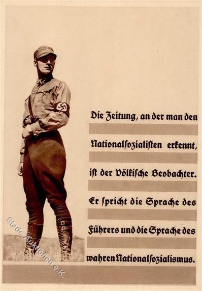 SA-Prop-Ak WK II - VÖLKISCHER BEOBACHTER-Bestellkarte I - Oorlog 1939-45