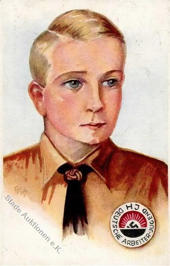 HITLERJUGEND WK II - HJ-DEUTSCHE ARBEITER-JUGEND - Sign. Künstlerkarte 1933 I-II - Oorlog 1939-45