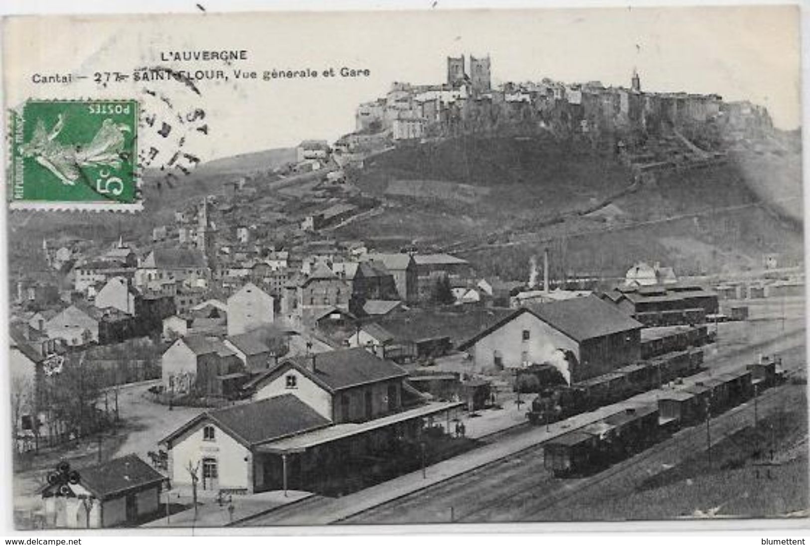 CPA Saint FLOUR Cantal Auvergne Circulé Gare Train Chemin De Fer - Saint Flour