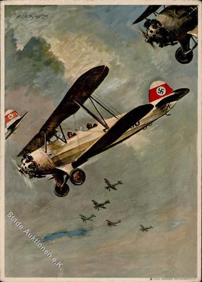 NS-FLIEGERKOPS WK II - Deutscher Luftsport-Verband Prop-Werbe-Ak I-II - Oorlog 1939-45