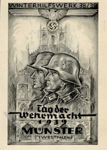 WHW Tag Der Wehrmacht Münster 1939 Künstler-Karte I-II - Oorlog 1939-45