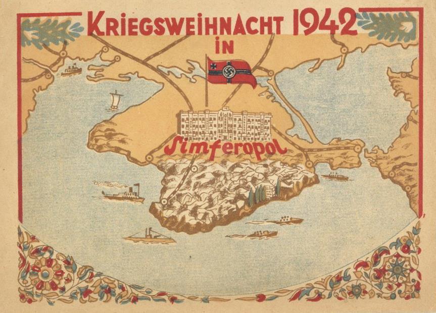 Kriegsweihnachten WK II Krim Simferopol Gez. Witthof-Emden Vizeadmiral I-II (kleiner Einriss) - Guerra 1939-45