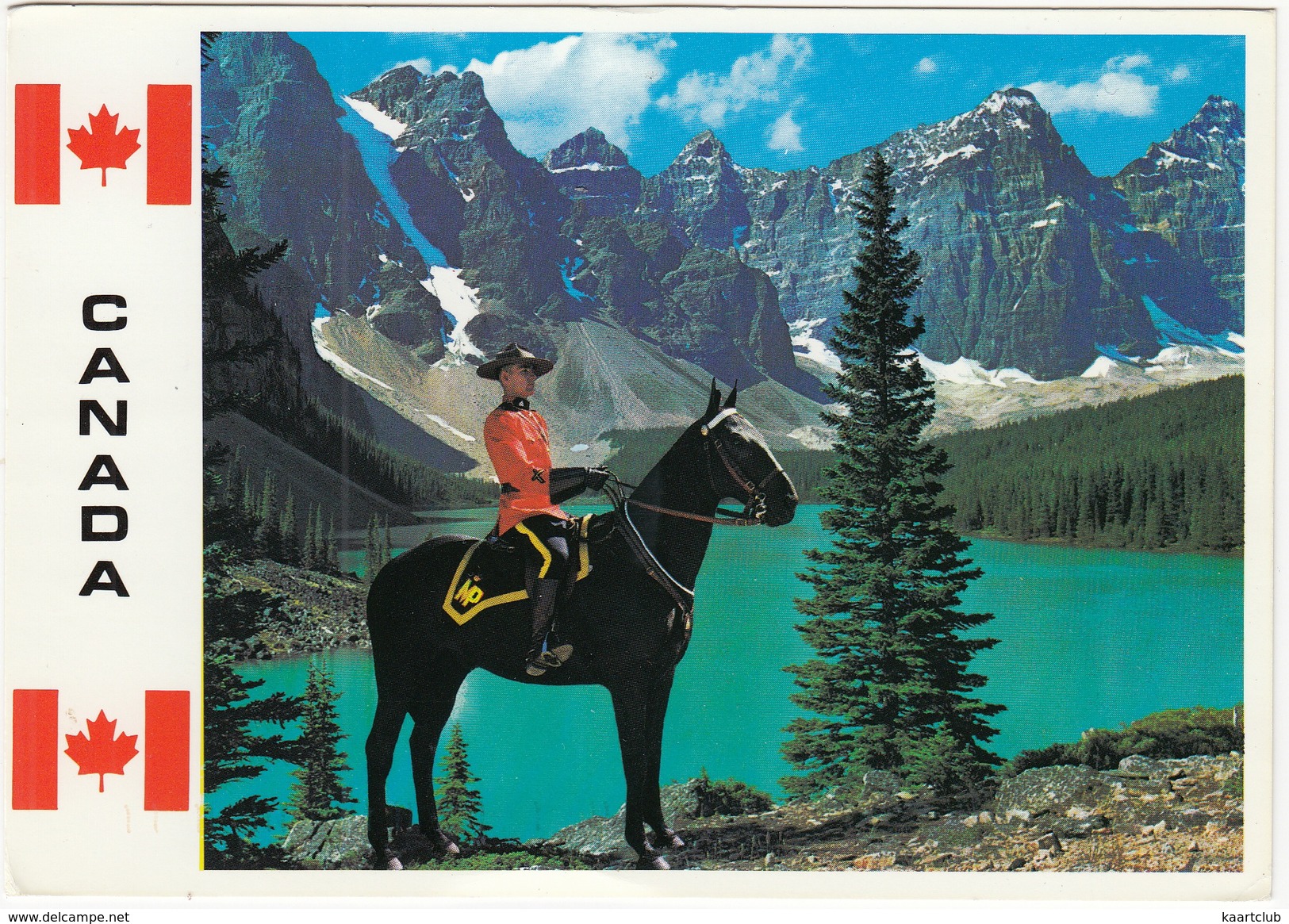A Member Of The Famous Royal Canadian Mounted Police - Majestic Mountain Background - Politie-Rijkswacht