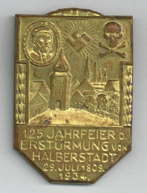 WK II Anstecknadel 125 Jahrfeier Der Erstürmung Von Halberstadt 1934 I-II - Oorlog 1939-45