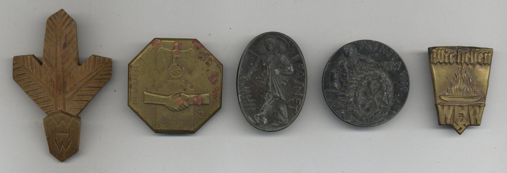 WK II Anstecknadel Lot Mit 5 Stück WHW Und Saarbefreiung II - Oorlog 1939-45