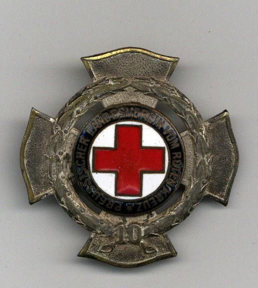 WK II Anstecknadel Preussischer Landesverein Rotes Kreuz 10 Jahre I-II - Oorlog 1939-45
