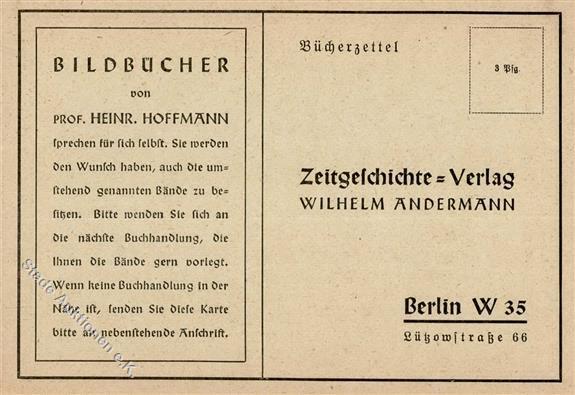 WK II Hoffmann, Heinrich Zeitgeschichte Verlag Bestellkarte I-II - Oorlog 1939-45