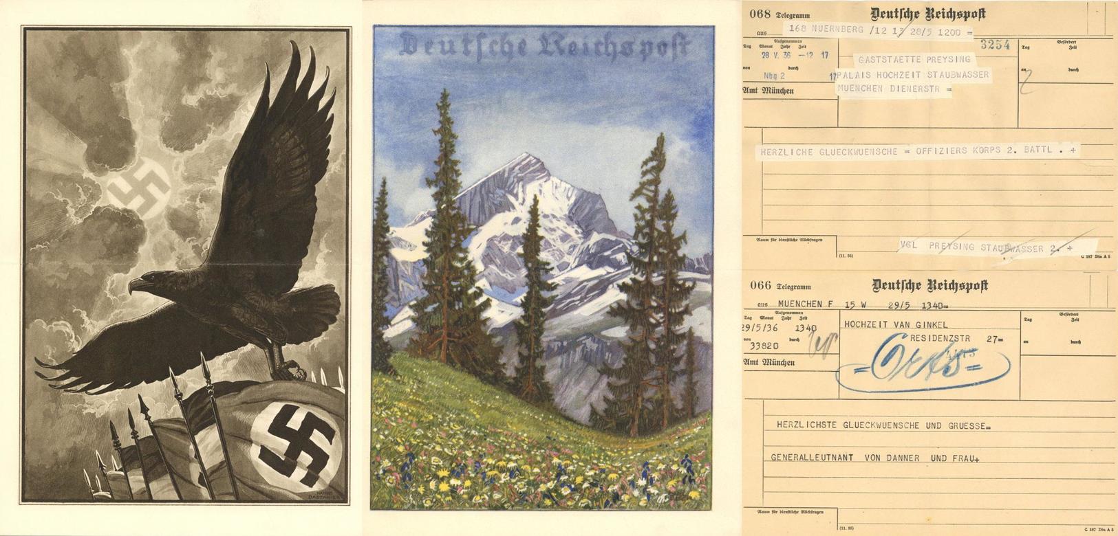 WK II Partie Mit 14 Schmucktelegrammen Und Ca. 20 Telegrammen I-II - Oorlog 1939-45