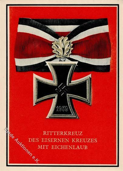 Orden WK II Ritterkreuz Des Eisernen Kreuzes Mit Eichenlaub Ansichtskarte I-II - Zonder Classificatie
