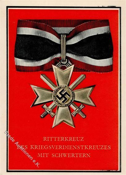 Orden WK II Ritterkreuz Des Kriegsverdienstkreuzes Mit Schwertern Ansichtskarte I-II - Non Classificati